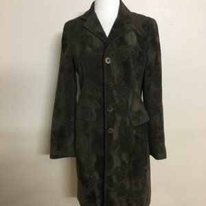 Vintage Sportstaff Dark Brown Button up Collared Long Jacket Italy